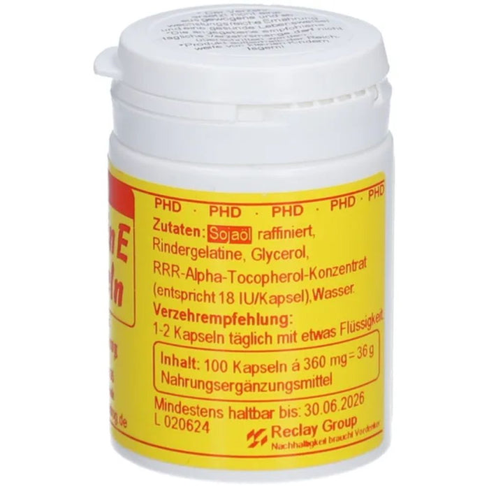 PHD Vitamin E Kapseln, 100 St. Kapseln