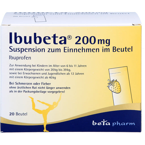 Ibubeta 200 mg Suspension bei Schmerzen oder Fieber, 20 St. Beutel