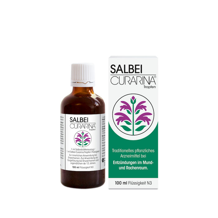 SALBEI CURARINA Tropfen bei Entzündungen im Mund- und Rachenraum, 100 ml Lösung