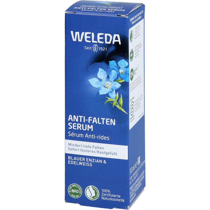 WELEDA Anti-Falten Serum mindert tiefe Falten für ein sofort festeres  Hautgefühl, 30 ml Lösung