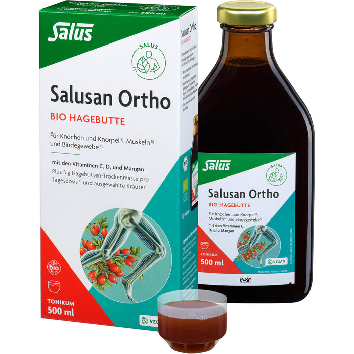 Salus Salusan Ortho Bio-Hagebutten-Tonikum für Knochen, Knorpel, Muskeln und Bindegewebe, 500 ml Lösung