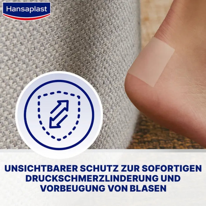 HANSAPLAST Druckstopp Pflaster schützt als durchsichtiges Polster vor Reibung und beugt Blasen und Druckstellen vor, 2 St. Pflaster