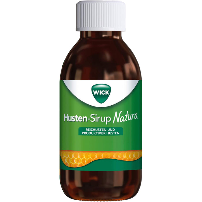 WICK Husten-Sirup Natura bei Reizhusten und produktivem Husten, 140 ml Lösung