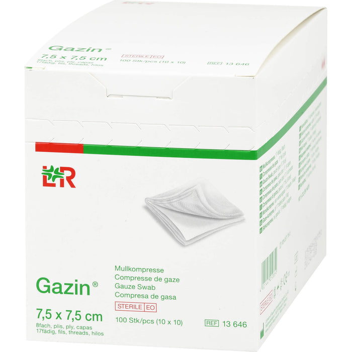 Gazin Kompressen steril 7,5x7,5cm, 10X10 St KOM
