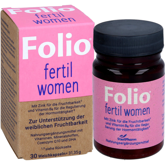 Folio fertil women Weichkapseln zur Unterstützung der weiblichen Fruchtbarkeit, 30 St. Kapseln