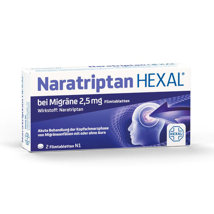 Naratriptan HEXAL bei Migräne Filmtabletten, 2 St. Tabletten