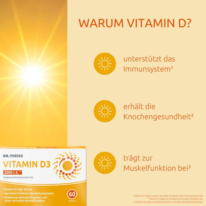 Dr. THEISS Vitamin D3 2000 I.E., 60 St. Tabletten