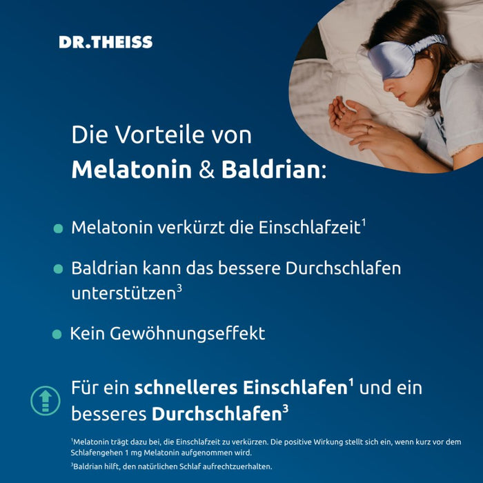 DR. THEISS Melatonin + Magnesium, Schlaf-Muskel-Komplex, 15 St. Beutel