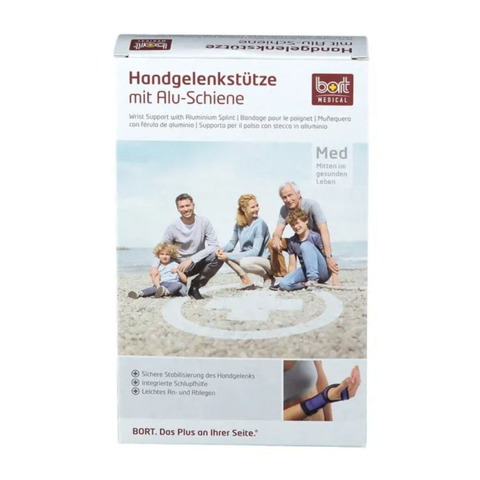 BORT Handgelenkstütze mit Alu-Schiene links Gr. M blau, 1 St. Bandage