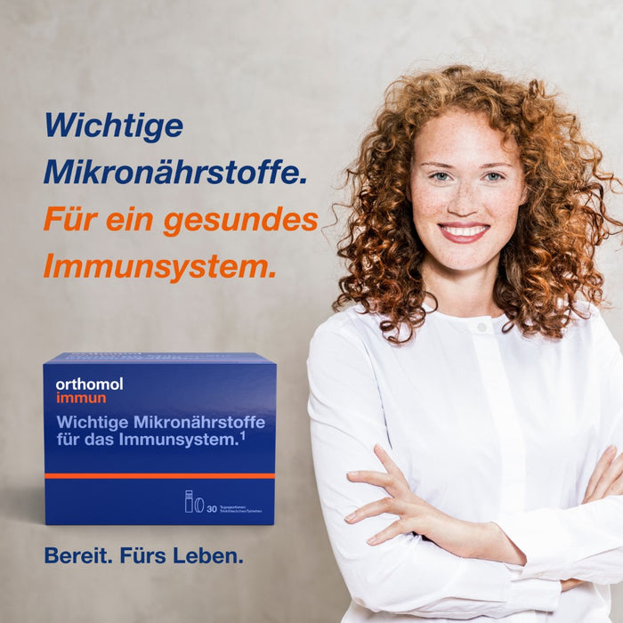 Orthomol Immun - Mikronährstoffe zur Unterstützung des Immunsystems - mit Vitamin C, Vitamin D und Zink - Trinkampullen/Tabletten, 30 St. Tagesportionen