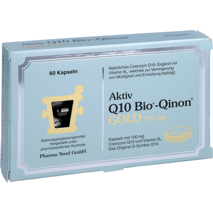 Pharma Nord Aktiv Q10 Bio-Qinon Gold 100 mg Kapseln zur Verringerung  von Müdigkeit und Ermüdung, 60 St. Kapseln