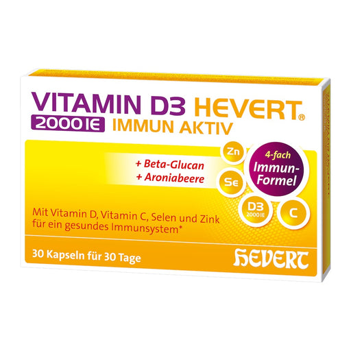 Vitamin D3 Hevert 2000 I.E. Immun Aktiv, 30 St. Kapseln