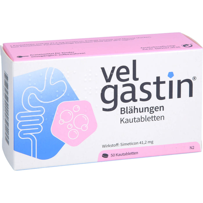 Velgastin Kautabletten bei Blähungen, 50 St. Kautabletten