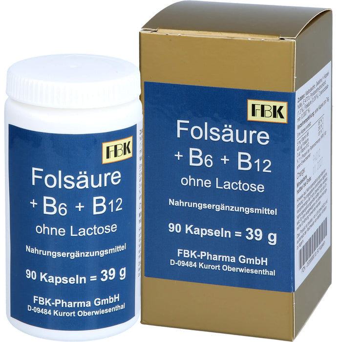 Folsäure + B6 + B12 ohne Lactose, 90 St KAP