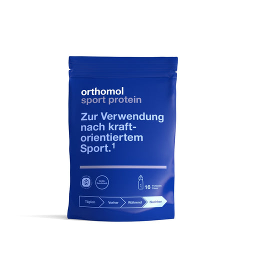 Orthomol Sport protein - Regeneration nach dem Kraftsport - Eiweißpulver mit Kreatin und BCAAs - Vanille-Geschmack, 16 St. Tagesportionen