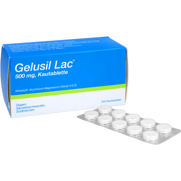 Gelusil Lac Kautabletten gegen Säurebeschwerden, Sodbrennen, 100 St. Tabletten