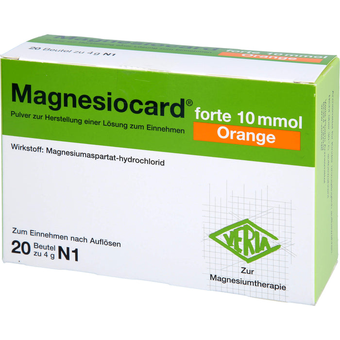 Magnesiocard forte 10 mmol Orange Pulver zur Magnesiumtherapie, 20 St. Beutel