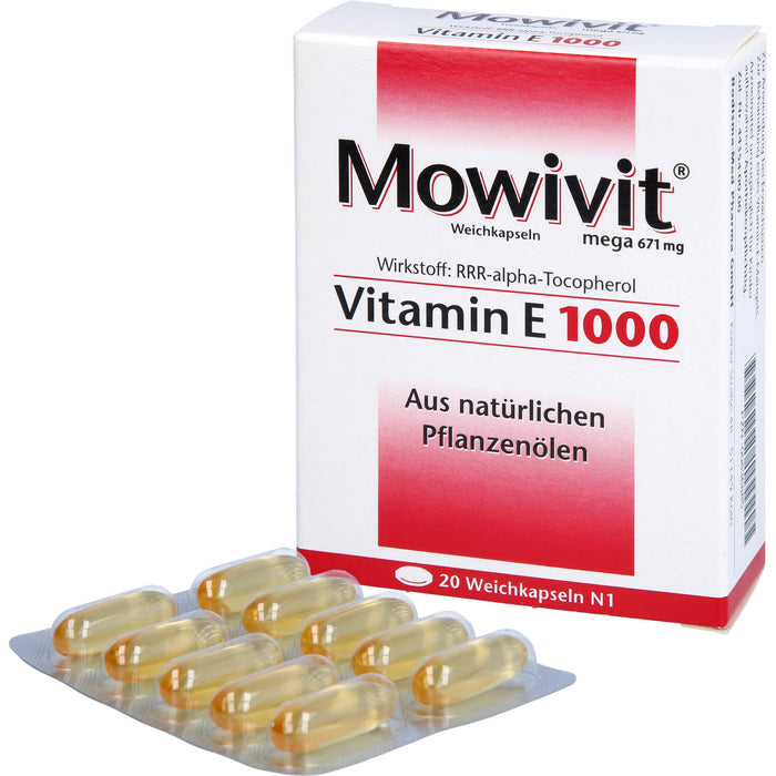 Mowivit Vitamin E 1000 Kapseln, 20 St. Kapseln