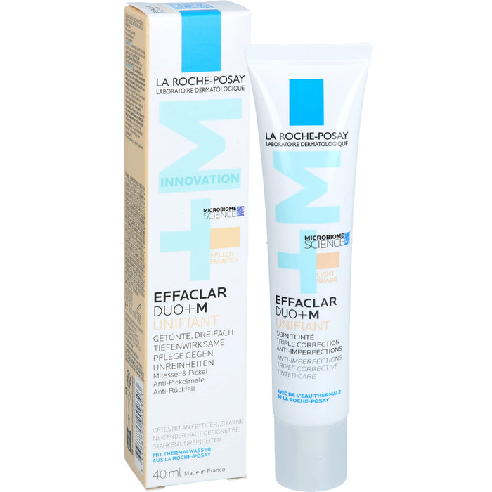 La Roche-Posay Effaclar Duo+M Unifiant getönte, dreifach tiefenwirksame Pflege gegen Unreinheiten heller Farbton, 40 ml Creme