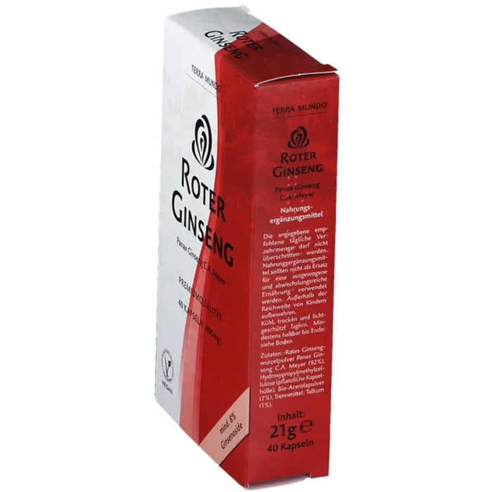 TERRA MUNDO Roter Ginseng 400 mg Kapseln, 40 St. Kapseln