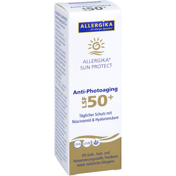 ALLERGIKA Sun Protect Anti-Photoaging LSF 50+ sehr hoher Schutz vor vorzeitiger Hautalterung bei sensibler, trockener Haut, 50 ml Creme