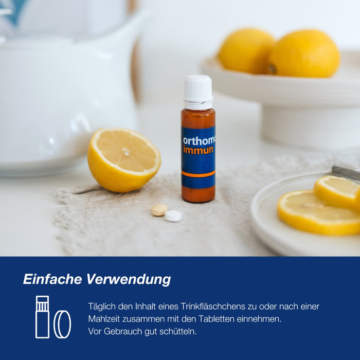 Orthomol Immun - Mikronährstoffe zur Unterstützung des Immunsystems - mit Vitamin C, Vitamin D und Zink - Trinkampullen/Tabletten, 30 St. Tagesportionen