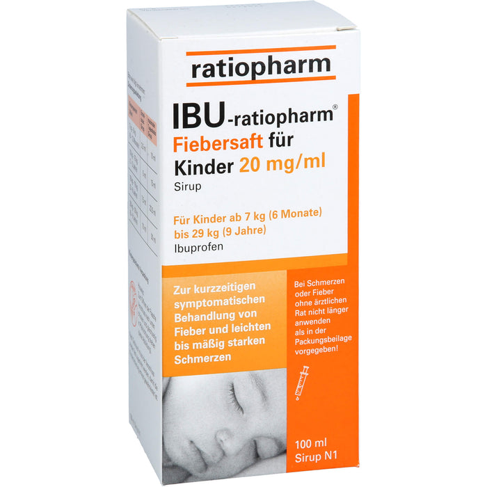 IBU-ratiopharm Fiebersaft für Kinder 2 % Sirup, 100 ml Lösung
