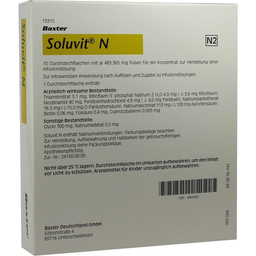 SOLUVIT  N, Pulver für ein Konzentrat zur Herstellung einer Infusionslösung, 10 St. Flaschen