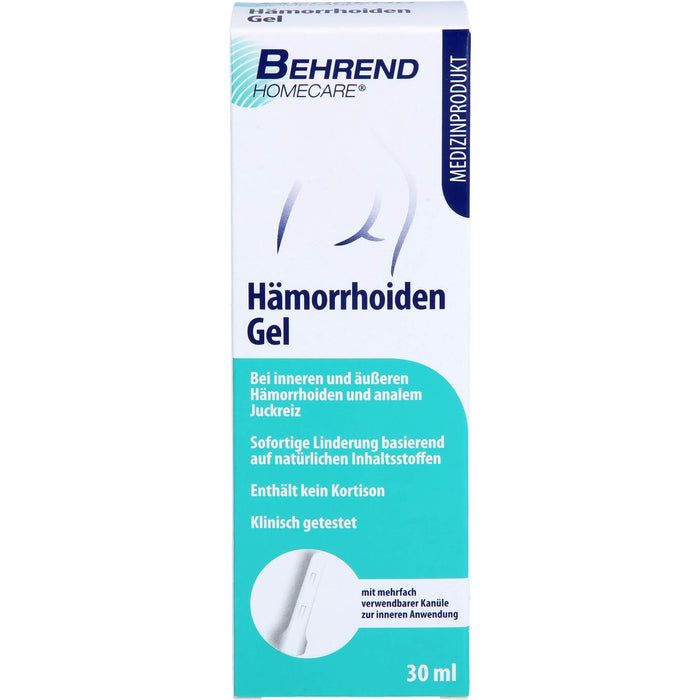 Behrend Hämorrhoiden Gel bei inneren & äußeren Hämorrhoiden, Analjucken, Analfissuren & Proktitis, 30 ml Gel