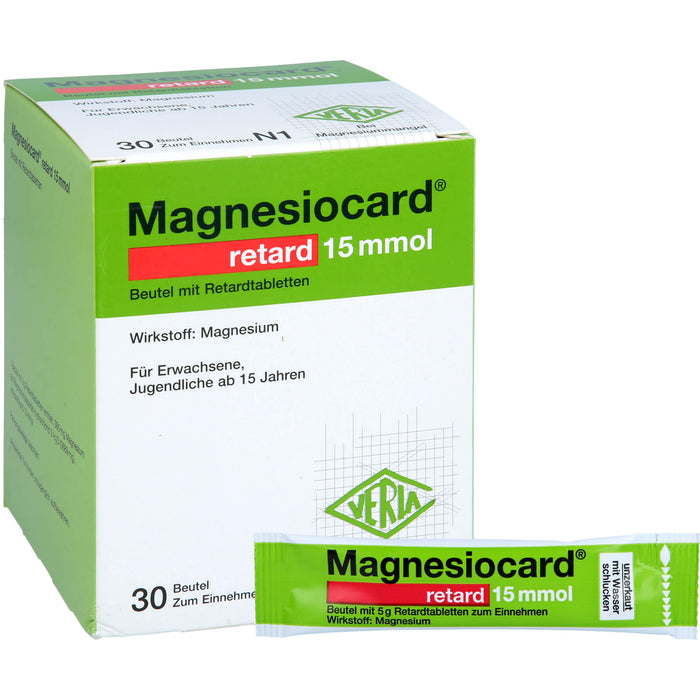 Magnesiocard retard 15 mmol Beutel mit Retardtabletten bei Magnesiummangel, 30 St. Beutel
