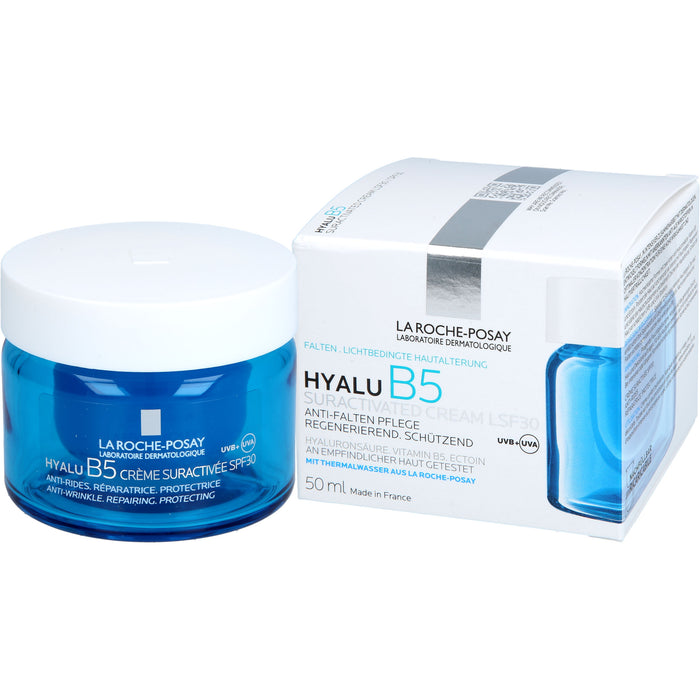 La Roche-Posay Hyalu B5 Suractivated Cream LSF 30 Anti-Falten-Pflege, regenerierend, schützend Nachfüllpack, 50 ml Creme