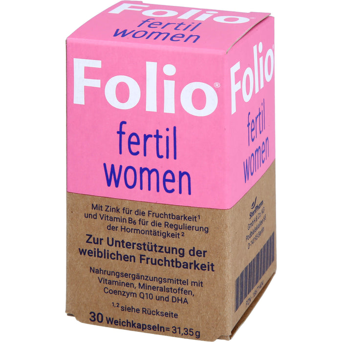 Folio fertil women Weichkapseln zur Unterstützung der weiblichen Fruchtbarkeit, 30 St. Kapseln