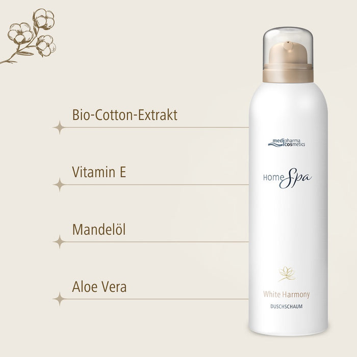 Medipharma Cosmetics Home Spa White Harmony Duschschaum, 200 ml Lösung