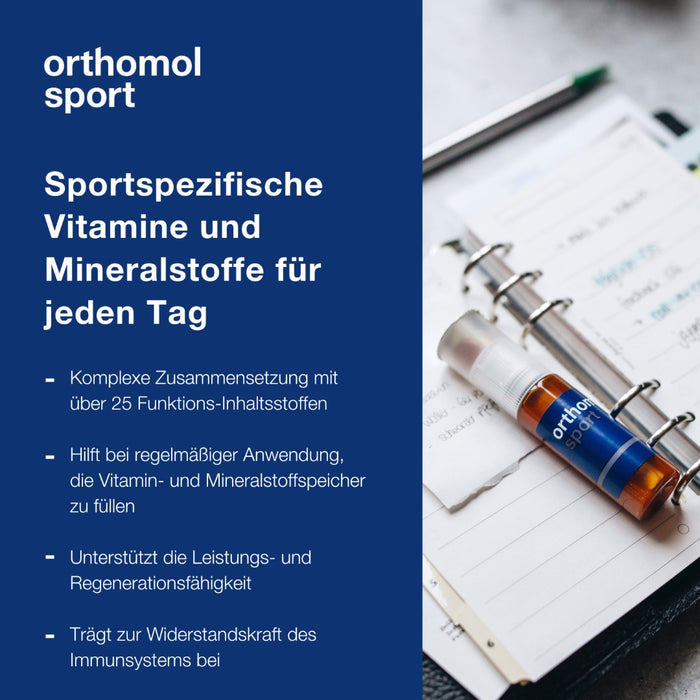 Orthomol Sport - Mikronährstoffe für sportliche Leistung - mit Magnesium, Vitamin D und B12 - Trinkampullen/Tabletten/Kapseln, 30 St. Tagesportionen