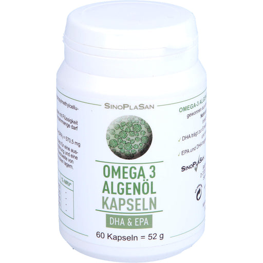 SinoPlaSan Omega 3 Algenöl DHA + EPA Kapseln, 60 St. Kapseln