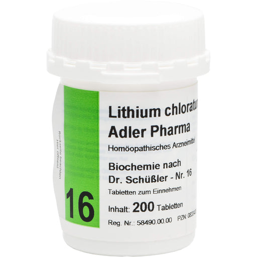 Adler Pharma Lithium chloratum D12 Biochemie nach Dr. Schüßler Nr. 16 Tabletten, 200 St. Tabletten