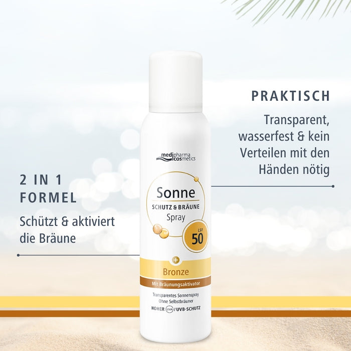 Medipharma Cosmetics Sonne Schutz & Bräune Bronze Spray LSF 50, 150 ml Lösung