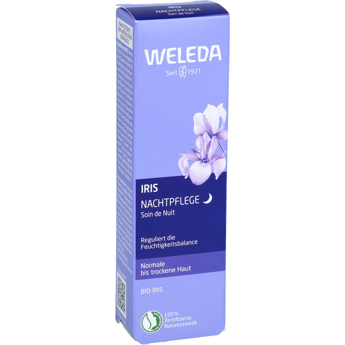 WELEDA Iris Nachtpflege  reguliert die Feuchtigkeitsbalance von normaler bis trockener Haut, 30 ml Creme