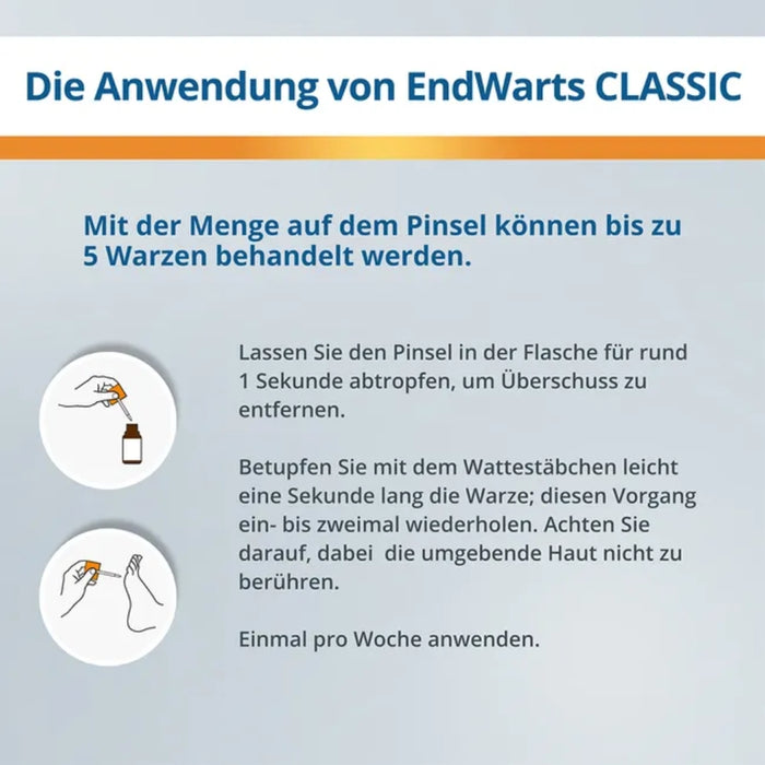 EndWarts classic Warzenbehandlung für Hände und Füße Lösung, 3 ml Lösung
