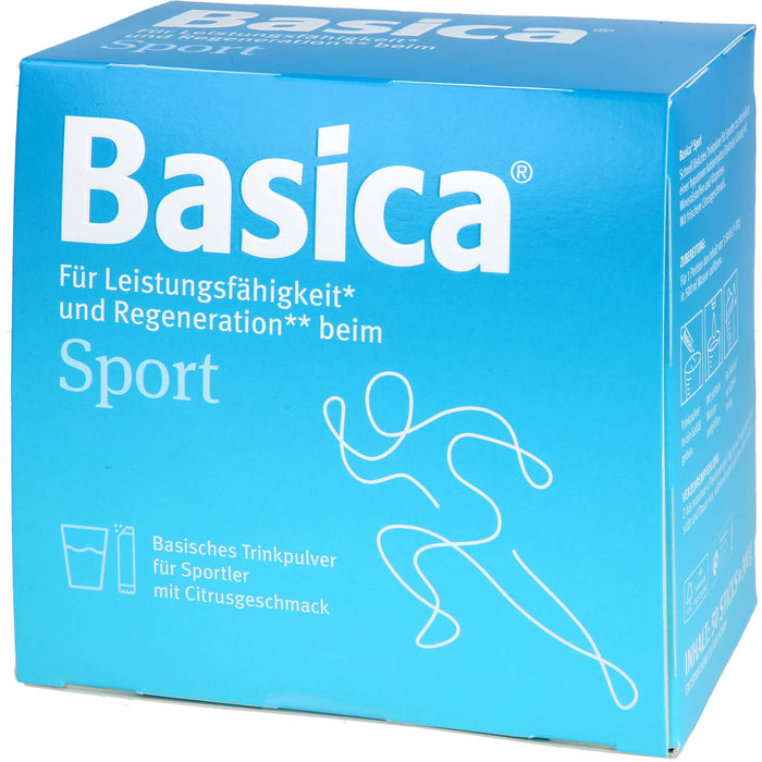 Basica Sport Trinkpulver mit Citrusgeschmack für Leistungsfähigkeit und Regeneration beim Sport, 50 St. Beutel