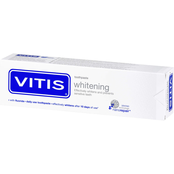 VITIS Whitening Zahnpasta hellt die Zähne effektiv auf und schützt den Zahnschmelz, 100 ml Zahncreme