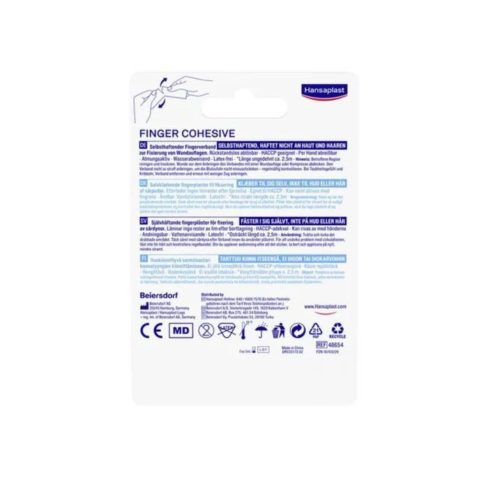 Hansaplast Selbsthaft. Fingerverband blau 5mx2,5cm, 1 St. Pflaster