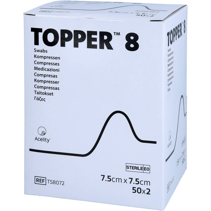 TOPPER 8 steril 7,5 X 7,5 cm TS8072, 50X2 St KOM