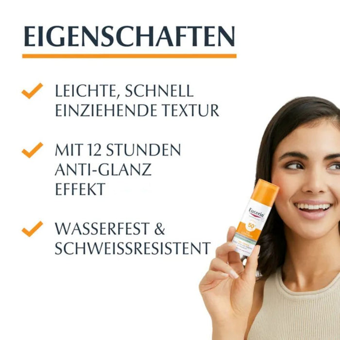 Eucerin Oil Control Face Sun Gel-Creme LSF 50+, 50 ml Creme