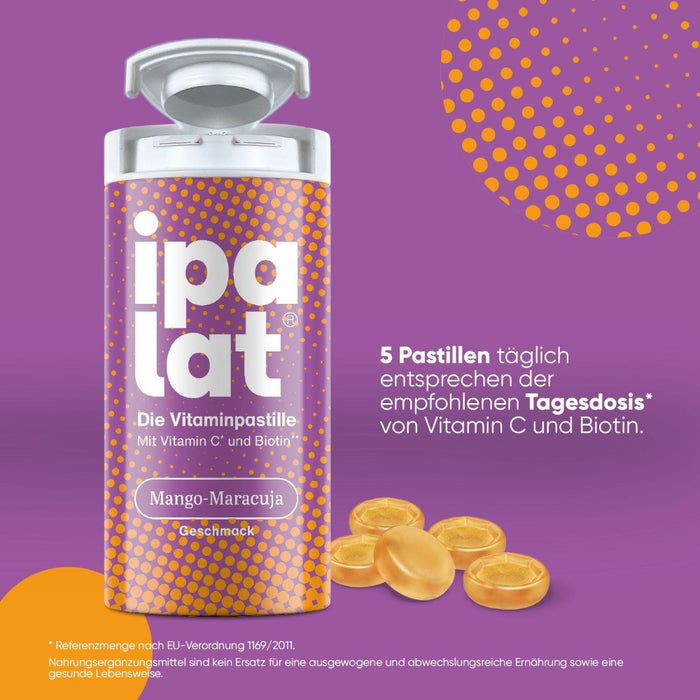 ipalat Vitaminpastillen Mango-Maracuja: Für Abwehrkräfte und Schleimhäute, 40 St. Pastillen