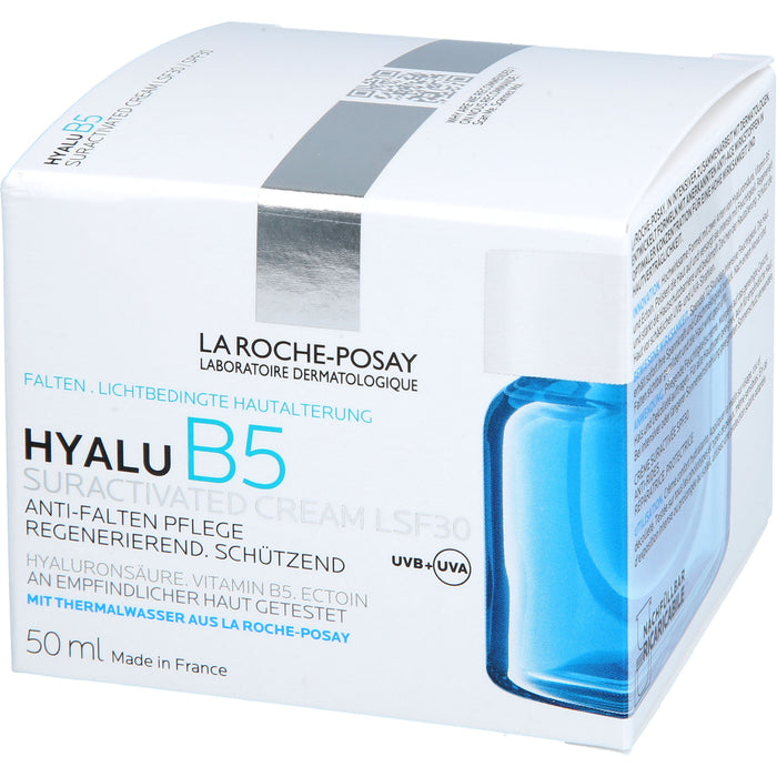 La Roche-Posay Hyalu B5 Suractivated Cream LSF 30 Anti-Falten-Pflege, regenerierend, schützend Nachfüllpack, 50 ml Creme