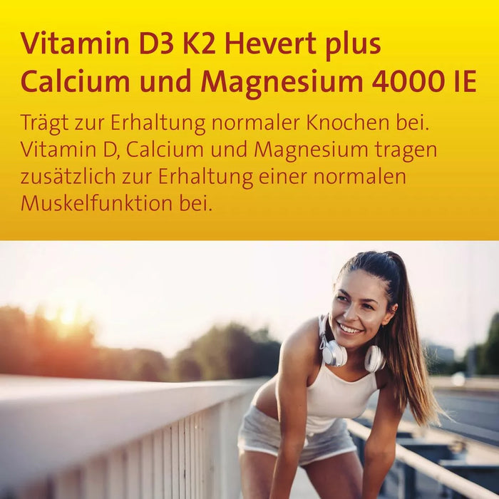 Vitamin D3 K2 Hevert  plus Calcium und Magnesium 4000 IE, 60 St., 60 St. Kapseln