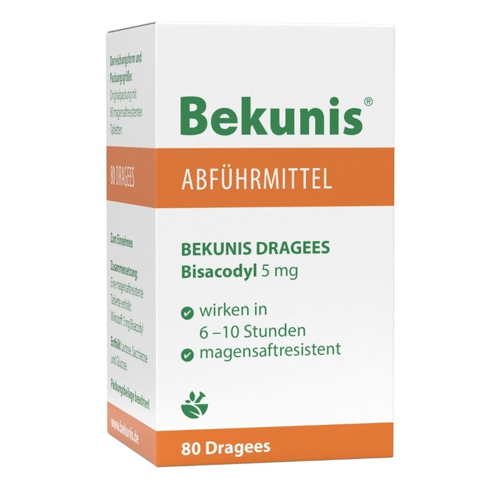 Bekunis Dragees Bisacodyl 5 mg Abführmittel, 80 pcs. Tablets