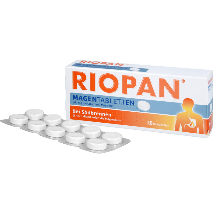 RIOPAN Magentabletten bei Sodbrennen Kautabletten, 20 St. Tabletten