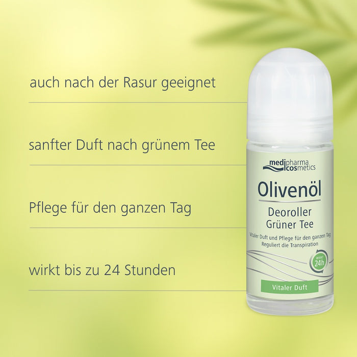 Medipharma Cosmetics Olivenöl Deoroller grüner Tee, 50 ml Roll-On
